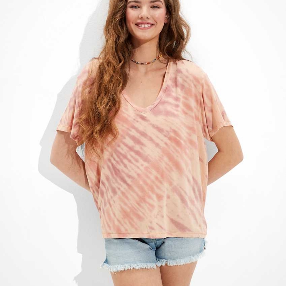 American Eagle Tie Dye V-Neck Top